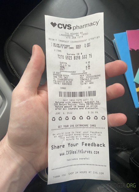 Chèque de paiement CVS pharmacie